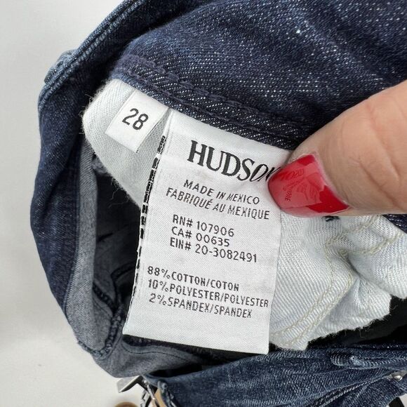 Hudson Collin Flap Skinny Ankle Raw Hem Jeans Dark Wash Blue Jeans Women’s 28 - Picture 7 of 10